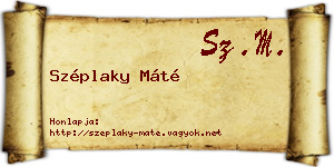 Széplaky Máté névjegykártya
