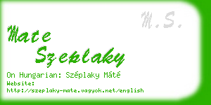 mate szeplaky business card