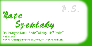 mate szeplaky business card